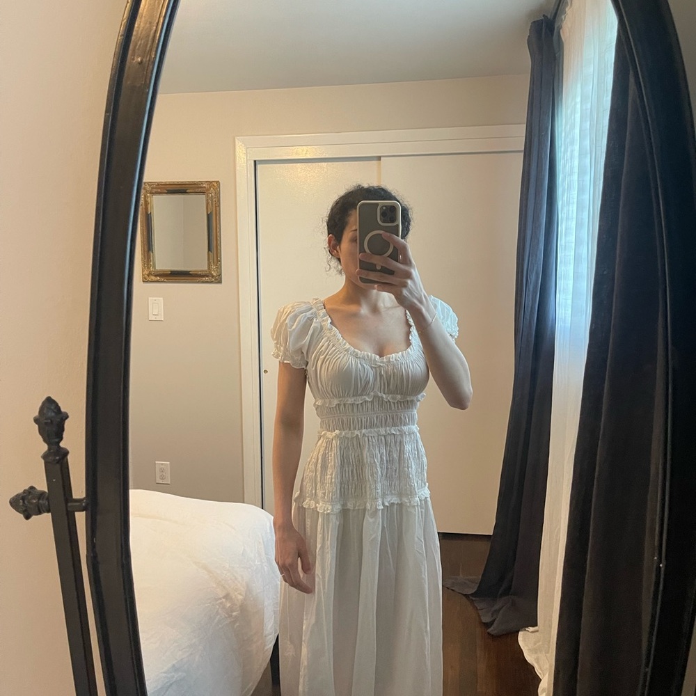 Doen Leanne dress XS white poplin